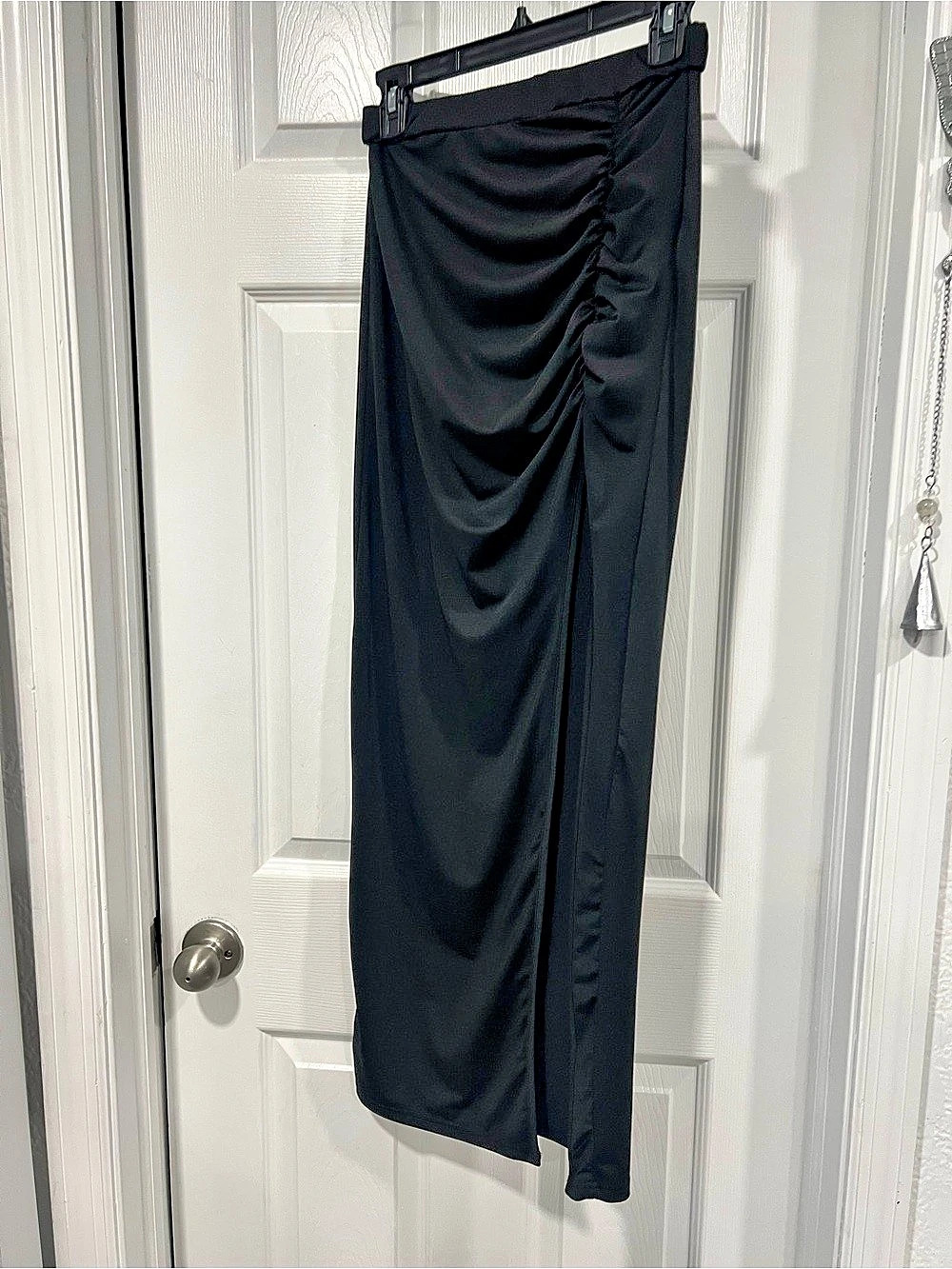 Medium Ruched Black Midi Skirt Size Medium Like New